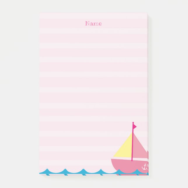 Post-it® Pink Sail Boat Post it Notes (Devant)