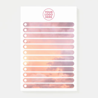 Post-it® Pink Sky Clouds Stylish Business Logo To Do List