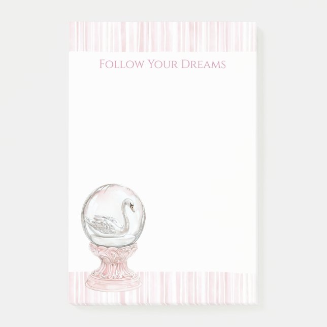 Post-it® Pink Stripes Swan   (Devant)