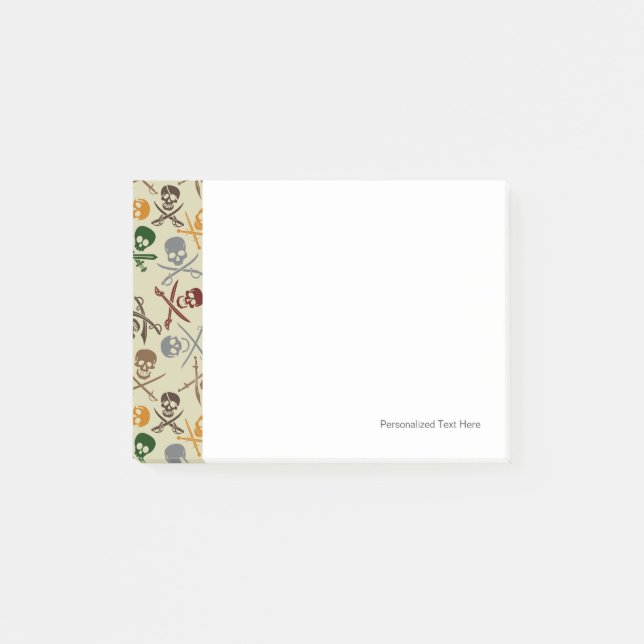 Post-it® Pirate Skuls avec des épées croisées (Devant)