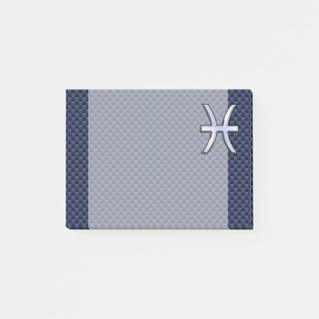 Post-it® Pisces Zodiac on Blue Carbon Fiber (Devant)