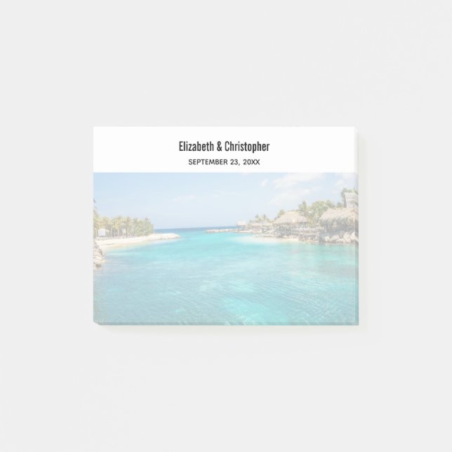 Post-it® Pittoresque plage tropicale avec Mariage de paillo (Devant)