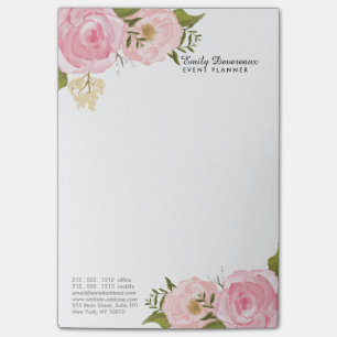 Post-it® Pivoine rose florale vintage Girly de roses