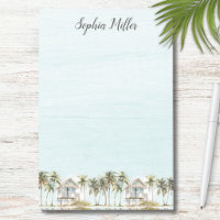Plage aux palmiers cocotiers aquarelle monogrammée