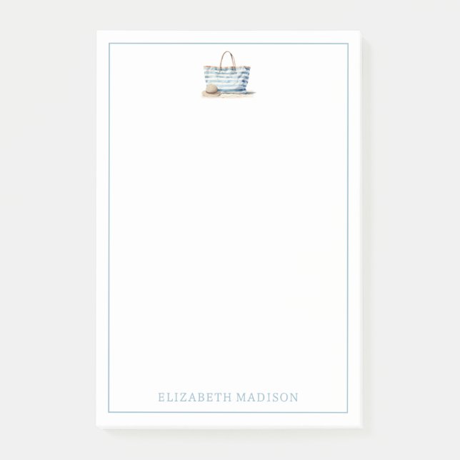 Post-it® Plage Bleu et Bleu Blancs Fourre-tout (Devant)