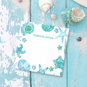 Post-it® Plage côtière Aquarelle Coques de mer et Starfish