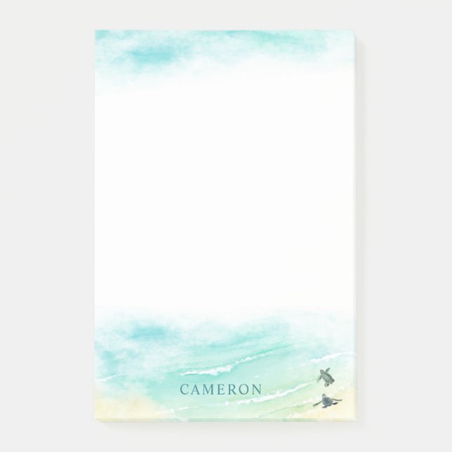 Post-it® Plage côtière Bébé Tortues de mer Personnaliser (Devant)