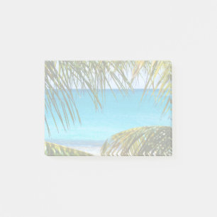 Post-it® Plage tropicale encadrée de palmiers