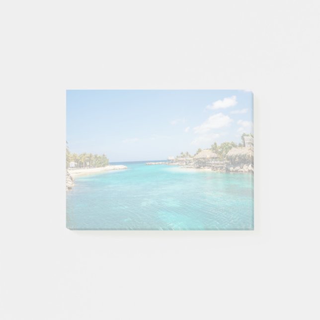 Post-it® Plage tropicale pittoresque avec huttes de chaume  (Devant)