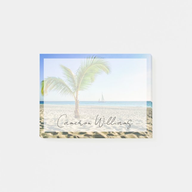 Post-it® Plages tropicales | Bateau, Palmier, Aruba (Devant)