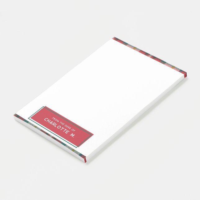 Post-it® Plaid Classic Colorful École personnalisée (Incliné)