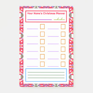 Post-it® Plan de Noël Rouge Vert Notes Planificateur de fêt