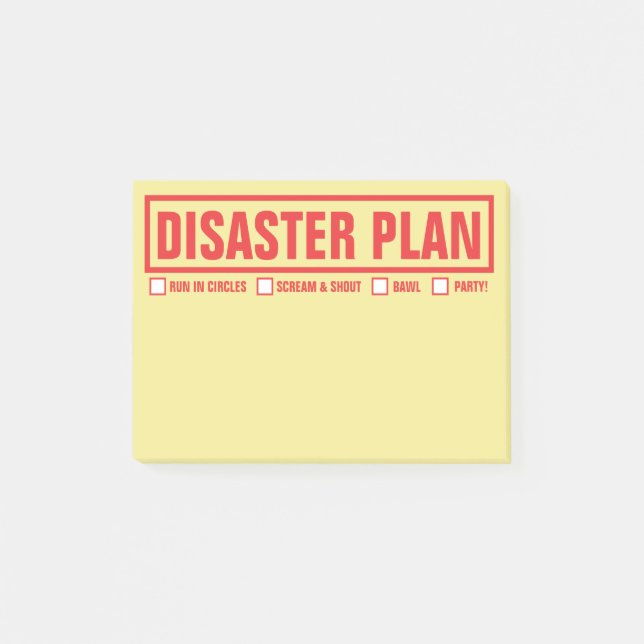 Post-it® Plan" drôle 4" "de catastrophe x3 " (Devant)