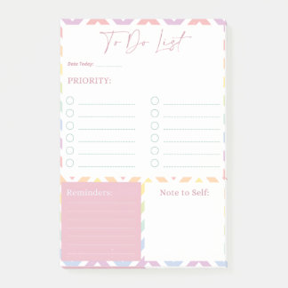 Post-it® Planificateur de liste des tâches Pastel Rainbow