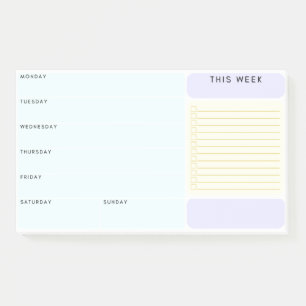 Post-it® Planificateur de notes hebdomadaire autocollant XL