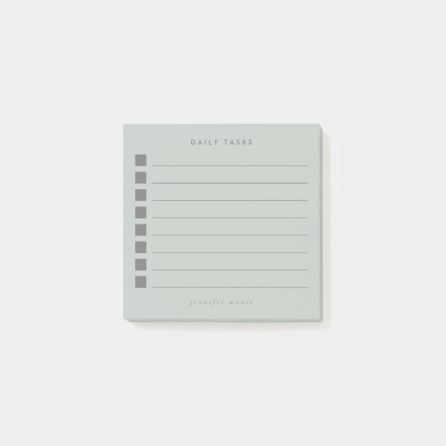 Post-it® Planificateur de tâches quotidiennes minimaux écol (Devant)