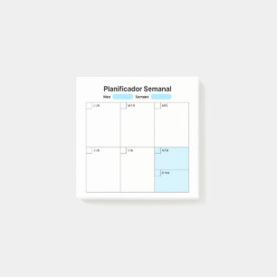 Post-it® Planificateur d'études hebdomadaire (en espagnol)