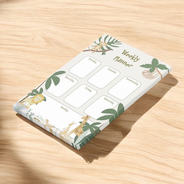 Post-it® Planificateur hebdomadaire Jungle Animal (Créateur téléchargé)