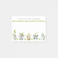Plantes de pot d'animaux mignons Note personnalisé