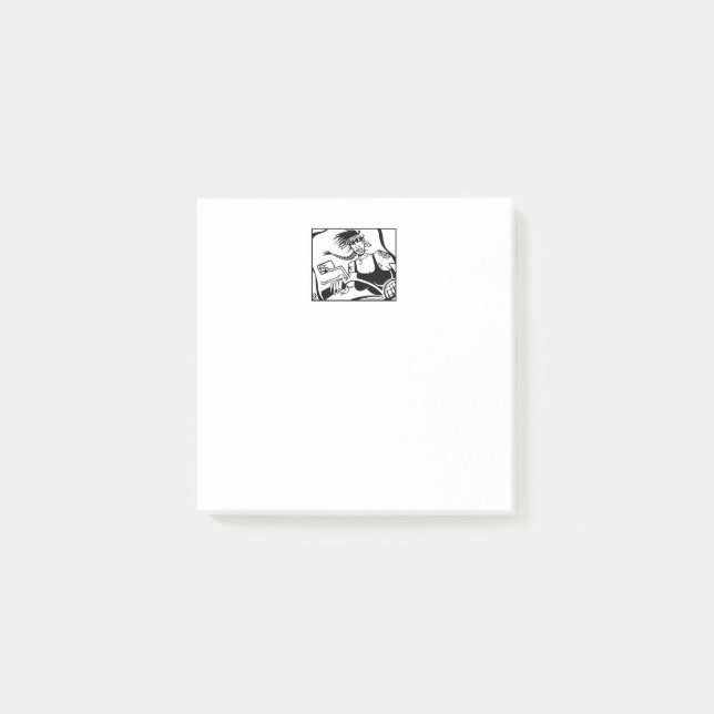 Post-it® Plaquettes de notes blanches de Biker Chick (Devant)
