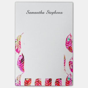 Post-it® Plumes tirées par la main d'aquarelle colorée