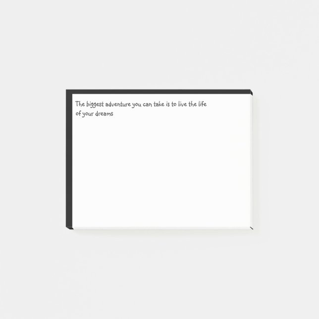 Post-it® Plus grande aventure Vie de vos rêves Citations (Devant)