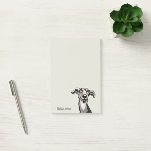 Post-it® Podenco et Galgo en noir et blanc et gris