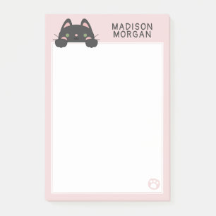 Post-it® Poignée rose Kitten & Paws Ajouter Votre Nom Post-
