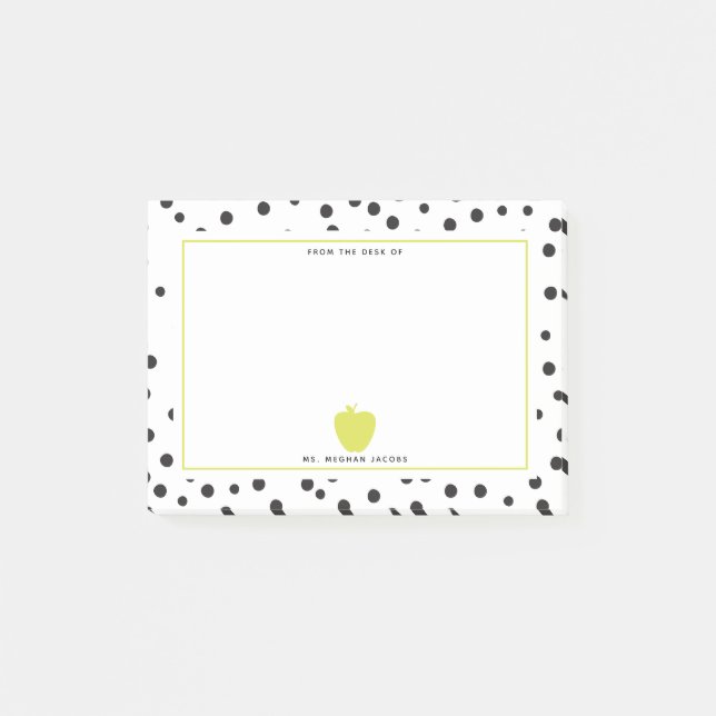 Post-it® Point de polka + Professeur au néon d'Apple (Devant)