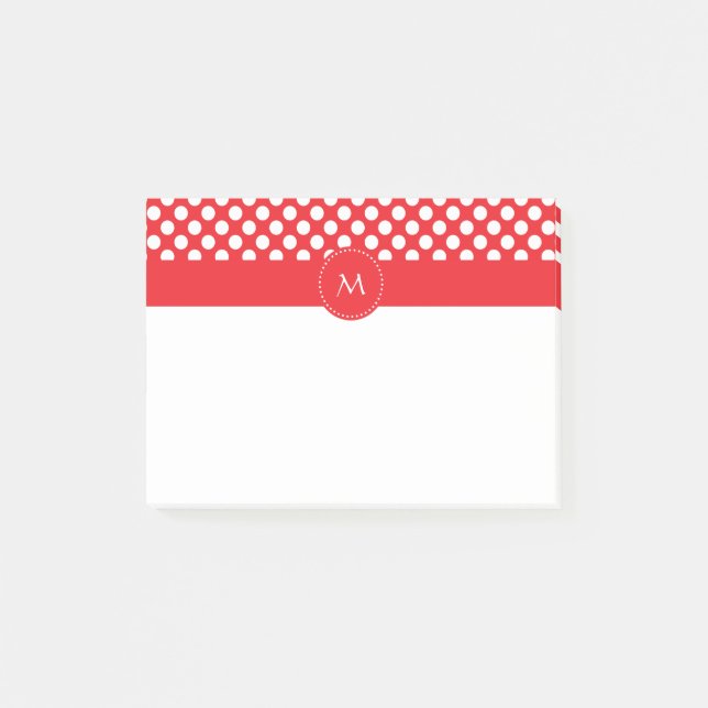 Post-it® Pointe blanc et rouge monogramme (Devant)
