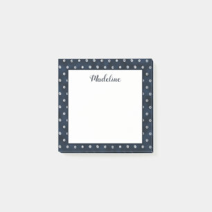 Post-it® Points Abstraits bleu marine Customisés 3x3