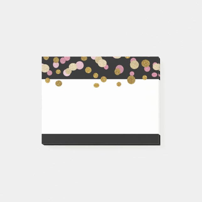 Post-it® Points de Parties scintillant en or et en rose FAU (Devant)