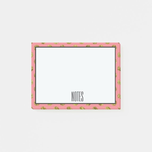 Post-it® Points fascinants et roses d'or chic (Devant)