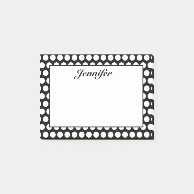 Post-it® Points noirs et blancs personnalisés (Devant)