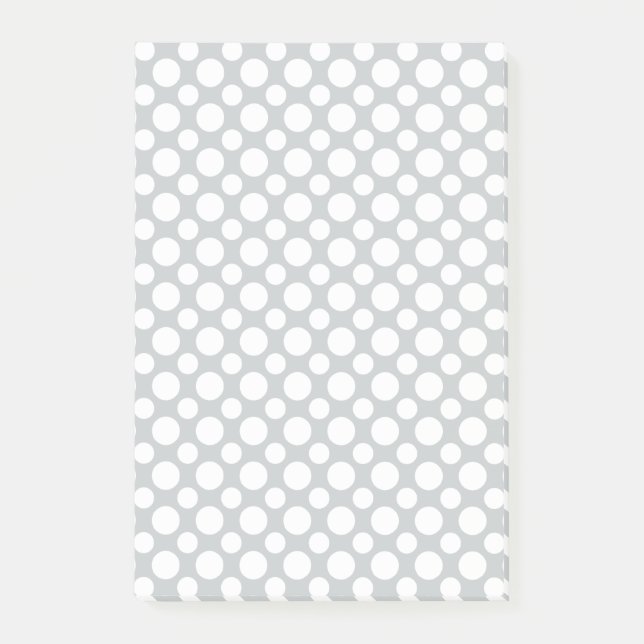 Post-it® Pois blancs gros et petits sur bâtons gris (Devant)