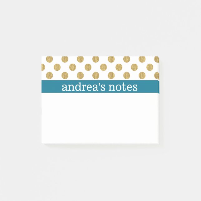 Post-it® Pois d'or avec bleu (Devant)