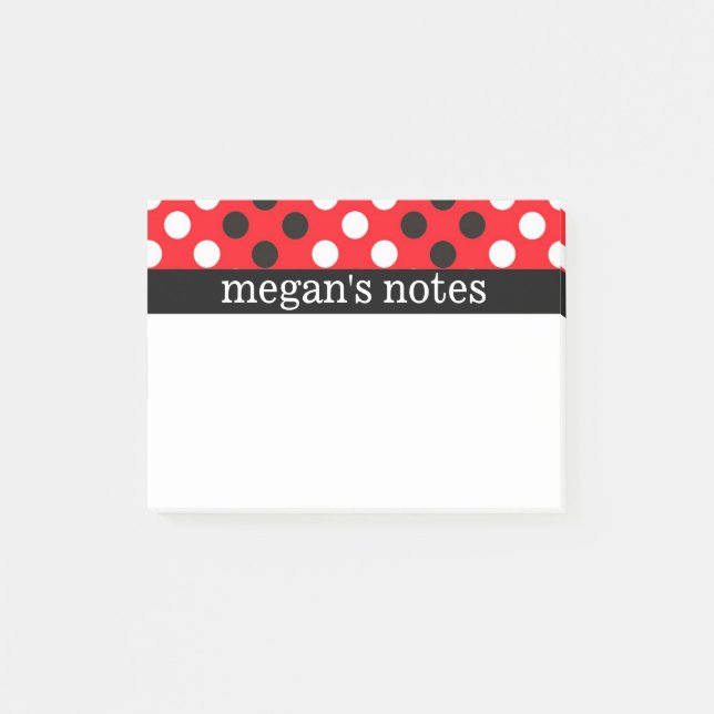 Post-it® Pois rouge et noir (Devant)
