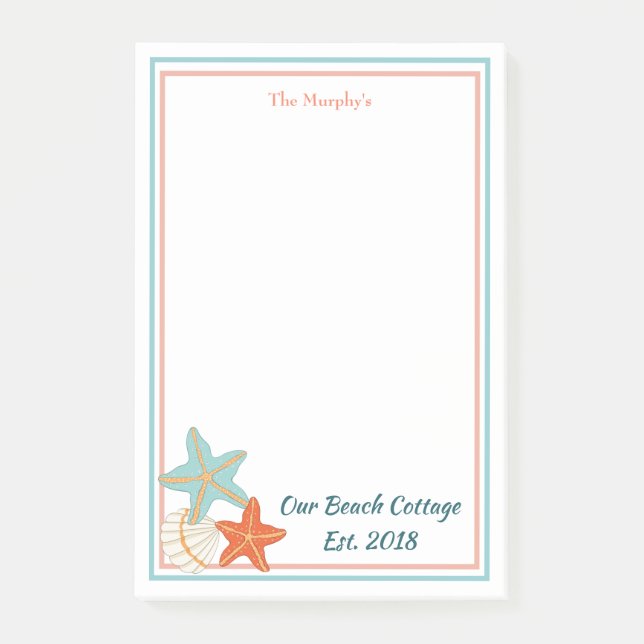 Post-it® Poisson Et Coquille De Mer (Devant)