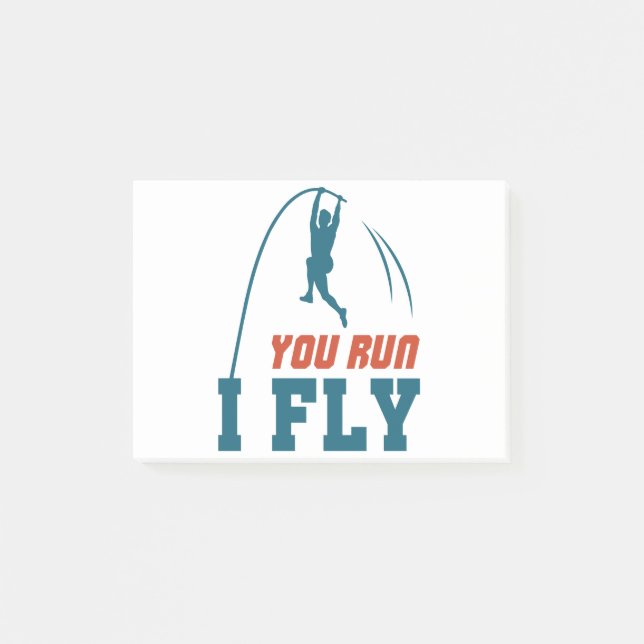 Post-it® Pole Vault Funny Polevault Vaulting You Run I Fly (Devant)