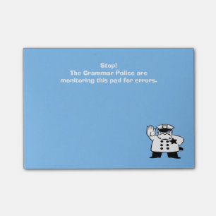 Post-it® Police faite sur commande de grammaire surveillant