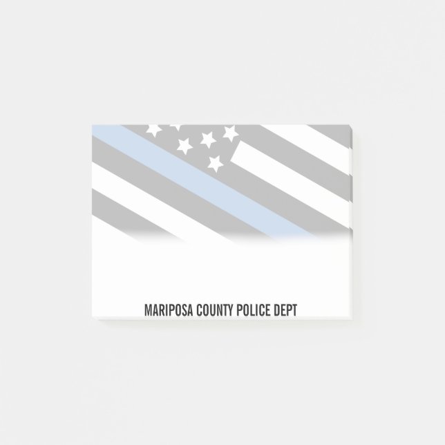 Post-it® Police Mince Ligne Bleue Américain Drapeau Nom de  (Devant)