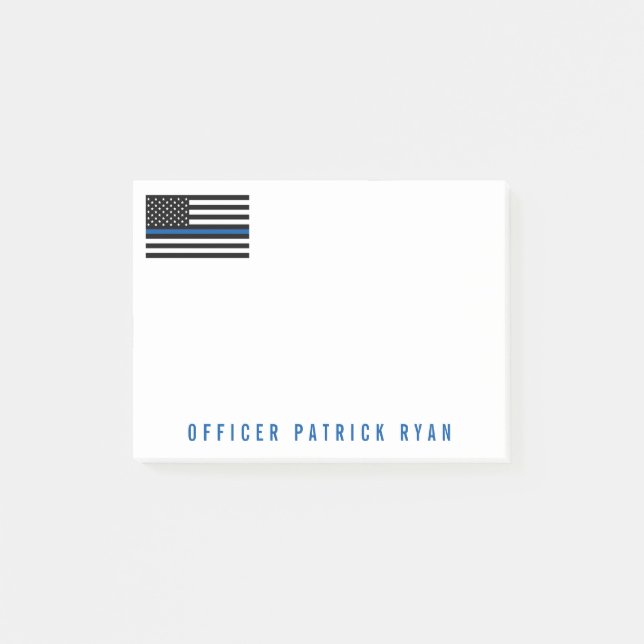 Post-it® Police Mince Ligne Bleue Drapeau Américain Ajouter (Devant)