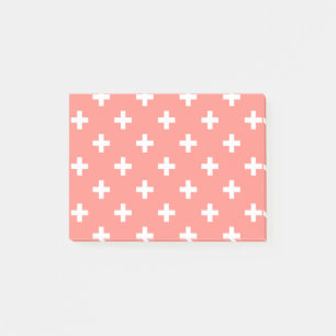 Post-it® Polka blanche croise sur la pêche