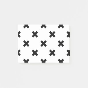 Post-it® Polka noire croise sur blanc