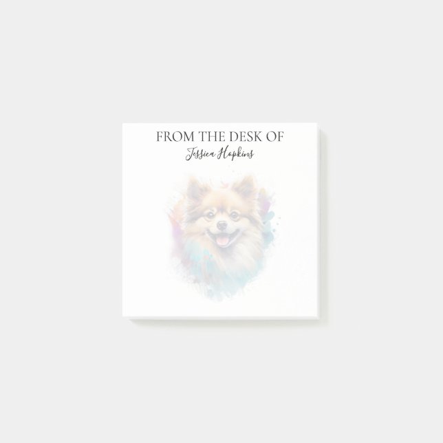 Post-it® Pomeranian Lover Monogrammed Dog  (Devant)