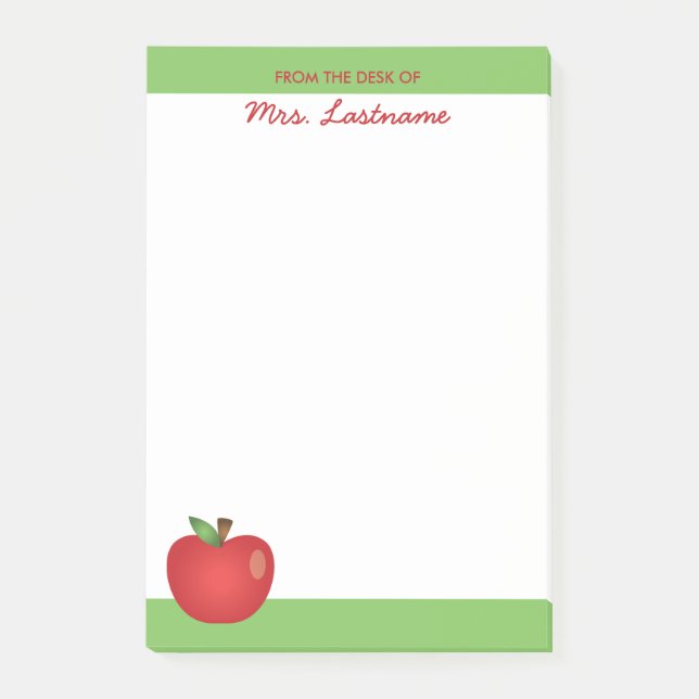 Post-it® Pomme Carton Rouge Avec Nom Personnalisé (Devant)