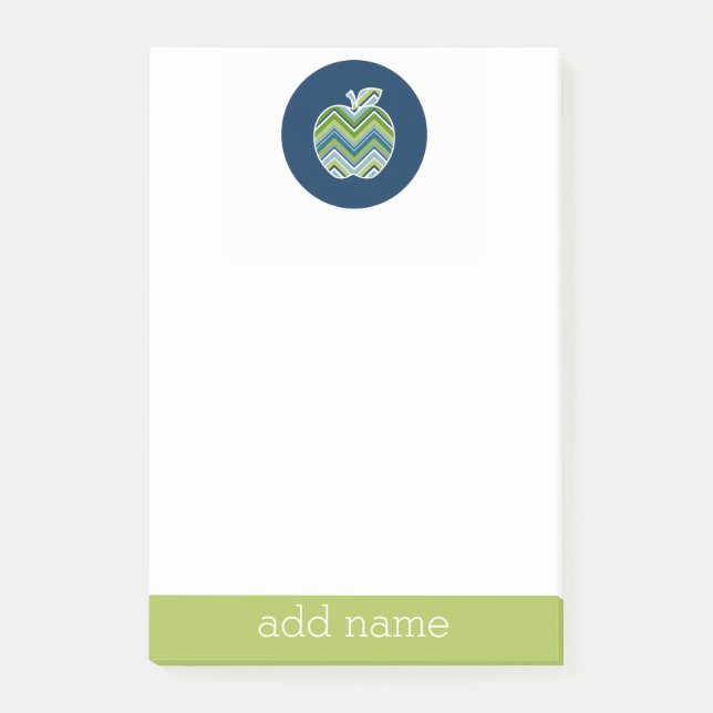 Post-it® Pomme de professeur personnalisée avec motif chevr (Devant)