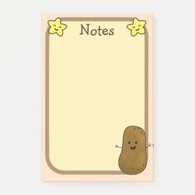 Post-it® Pomme De Terre Et Étoiles (Devant)