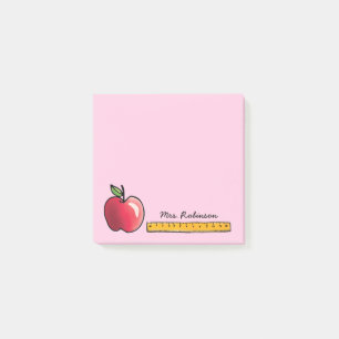 Post-it® Pomme et règle Professeur personnalisé Pink 3 x 3