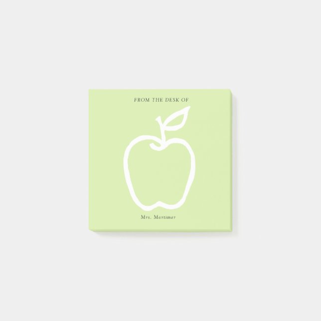 Post-it® Pomme verte avec enseignant du bureau de 3 x 3 (Devant)